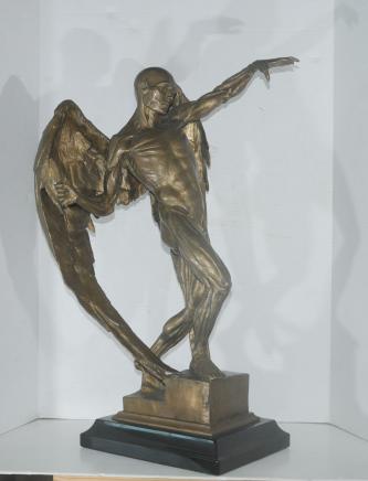 Large Bronze Statue Lucifer Satan Devil Figure Male Nude Art