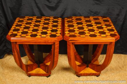 1920 Art Deco Side Tables Inlay Meubles Cocktail 1920 Art Deco Side Tables Inlay Meubles Cocktail