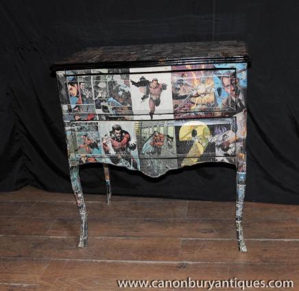 Art Deco Comic Print Kommode Kommoden Möbel