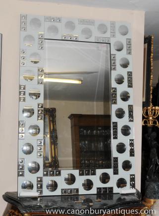 Art Deco Glas Pier Spiegel Spiegel Mantle 1920