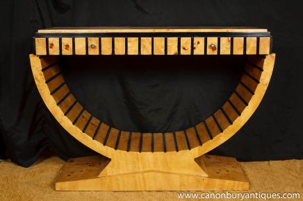 Art Deco Möbel Console Table 1920 Style Blonde Walnuss