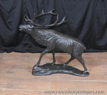 Bronze écossais Statue de Stag casting Elk Moose Bronze écossais Statue de Stag casting Elk Moose