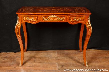 Empire français Bureau Plat bureau Table Marqueterie Inlay