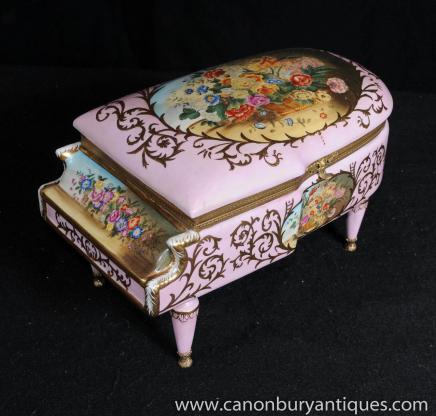 Französisch Sevres Porcelain Trinket Fall Klavier Schmuckkästchen Französisch Sevres Porcelain Trinket Fall Klavier Schmuckkästchen