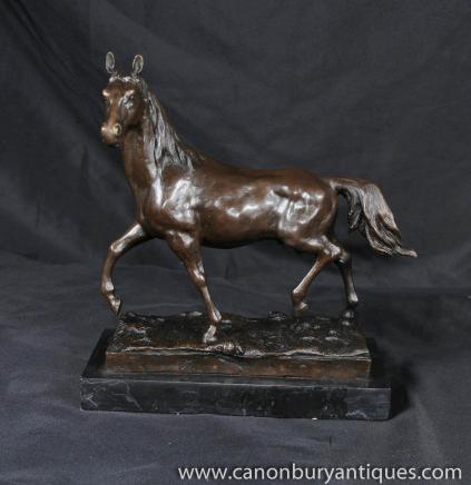 Français Bronze Horse statue équestre coulée Bronzes Poneys