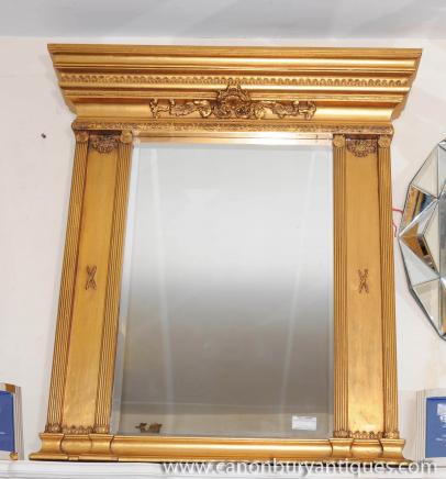 Français néoclassique Pier Mirror Miroirs Gilt Frame