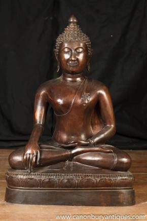 Große Bronze Tibetische Buddha Statue Sculpture Garden Art Buddhismus Buddhist