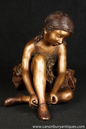 Große Französisch Bronze Statue Degas Ballerina-Mädchen Figurine