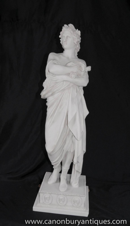 Italian White Stone Apollo Statue Figurine mythe romain