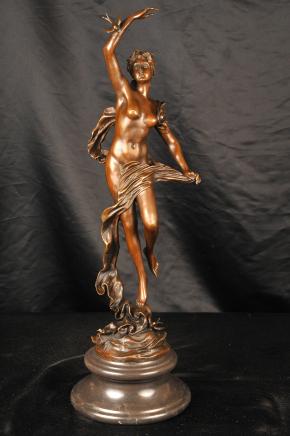 Jugendstil Bronze Swallow Figurine Moreau