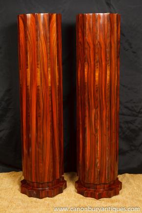 Pair Art Deco Säule Column Ständer Tabellen