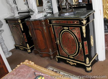 Pair Boulle Credenzas Schränke Sideboard Französisch Louis XV Inlay
