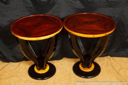 Pair Französisch Art Deco Beistelltische Cocktail Table 1920