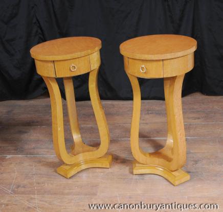 Pair Hohe Art Deco Sockel Beistelltische 1920er Jahren Möbel