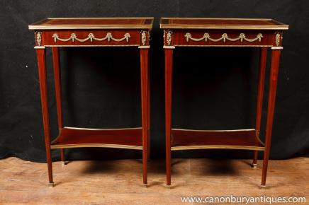 Pair Klassische Reich Beistelltische Occasional Table Cocktail Französisch