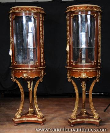 Paire français Vitrines en verre Vitrines Bijouterie Louis XV Paire français Vitrines en verre Vitrines Bijouterie Louis XV
