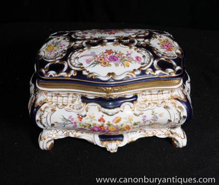 Sevres Porzellan Floral Spray Schmuckkästchen Schatulle Pottery