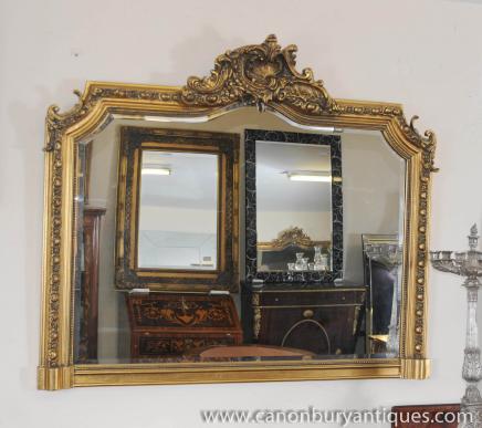 Victorian Over Mantle Gilt Spiegel geschnitzten Rahmen Spiegel