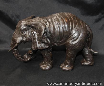 Bronze African Elephant Statue Casting Tribal Art 