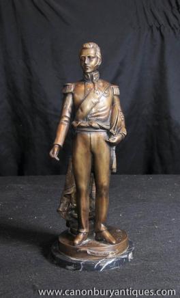 Bronze Duke of Wellington Statue Signed Chemin English Military 