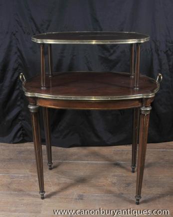 French Empire Antique Etagere Table Two Tiered Side Tables 1890 
