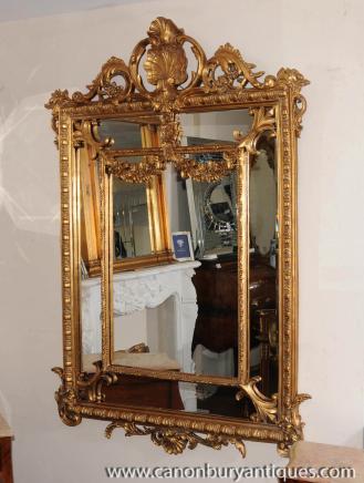 George II Gilt Pier Mirror Glass Mirrors Rococo Scroll 
