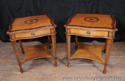 Pair George II Satinwood Side Tables Occasional Cocktail Sofa Table 
