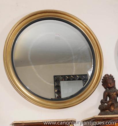 Round Regency Gilt Mirror Mirrors Glass 