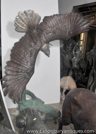 XL Great American Bald Eagle Bronze Statue Bird of Prey Architectural Bronzes 