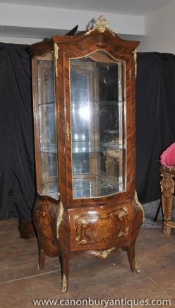 French Empire Glass Display Cabinet Bijouterie Furniture 