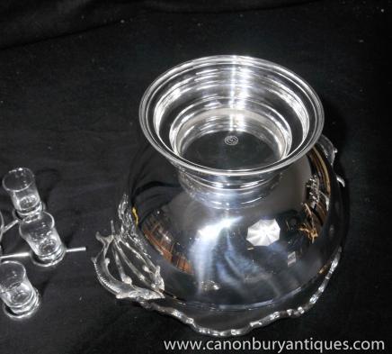 Russian Silver Plate Caviar and Vodka Server Bowl Centrepiece 