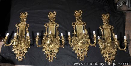 Set French Empire Wall Sconces Lights Appliques Candelabras Architectural 