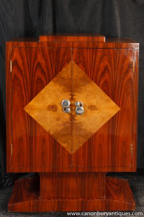 Art Deco Cabinet Mahogany Chest 1920s Furniture Lozenge Inlay