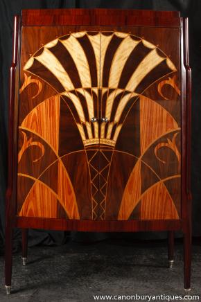 Art Deco Cocktail Drinks Cabinet Chest 1920s Inlay