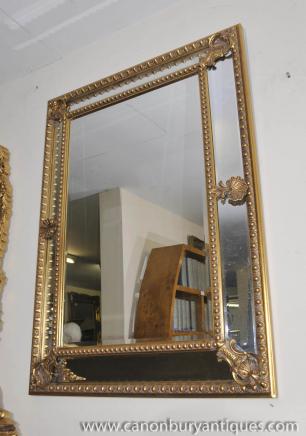 French Empire Gilt Pier Mirror Glass Mirrors Frame 