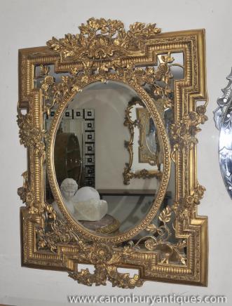 French Louis XV Gilt Mantle Mirror Mirrors Gilt Frame 