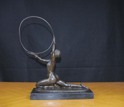 Art Deco Bronze Hoop Dancer by Preiss French 1920s 