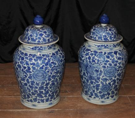 Kangxi Blue and White Porcelain Vases Chinese Ceramic