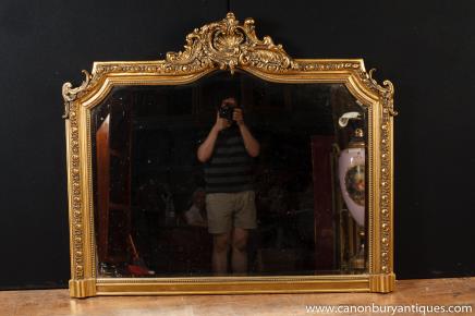 Victorian Gilt Mantle Mirror Glass Mirrors 