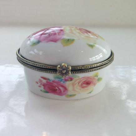 Porcelain Rose Flower Trinket