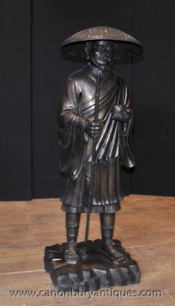 Big bronze Japanese Rice Farmer Statue Man Sculpture Japan Art Big bronze Japanese Rice Farmer Statue Man Sculpture Japan Art