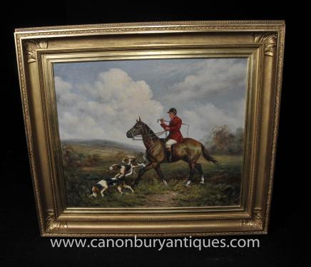 English Victorian Fox Hunting Hound Scene Portrait Horseback English Victorian Fox Hunting Hound Scene Portrait Horseback