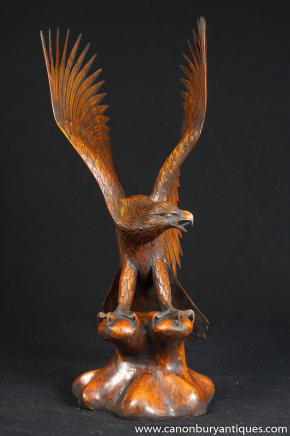 Hand Carved American Bald Eagle Statue Sculpture