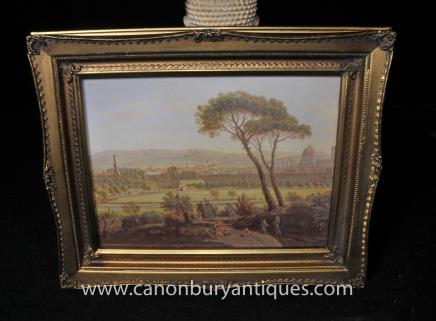 Italian Oil Painting Tuscan Landscape Pastoral Art 
