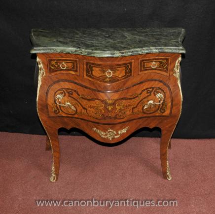 Louis XVI Bombe Chest Drawers Nightstand Marquetry Inlay Louis XVI Bombe Chest Drawers Nightstand Marquetry Inlay