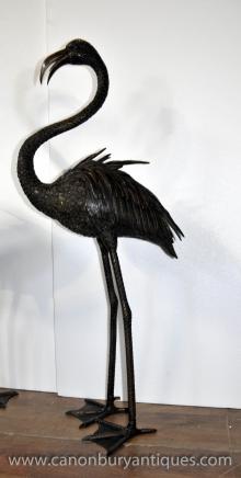 Pair Bronze Lifesize Flamingo Bronze Statues Birds Casting Pair Bronze Lifesize Flamingo Bronze Statues Birds Casting