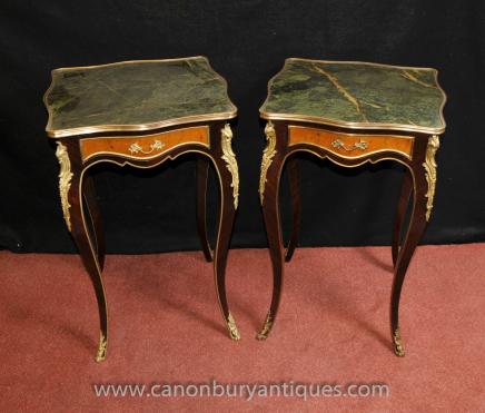 Pair Empire Side Pedestal Tables Accent Furniture Interiors