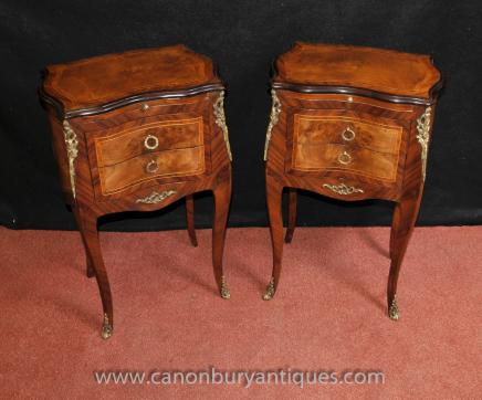 Pair Victorian Walnut Bedside Cabinets Chests Nighstands Pair Victorian Walnut Bedside Cabinets Chests Nighstands