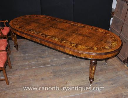 Victorian Walnut Extending Dining Table Marquetry Inlay Tables Victorian Walnut Extending Dining Table Marquetry Inlay Tables