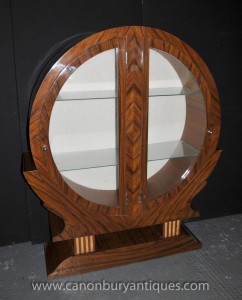 Art Deco Bookcase Glass Fronted Display Cabinet Rosewood